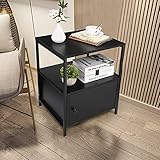 Bed Side Table End Table, Nightstand KORGOL 3 Shelf End Table with Storage, Side Tables for Bedroom...