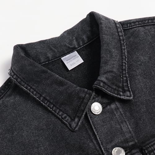 Boys' Denim Jacket Outerwear Button Multiple Pockets Fashion Jacket 6-14 years3