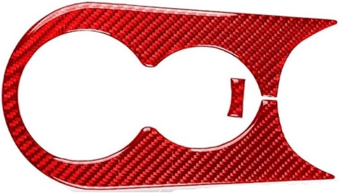 Panel Frame Cover For Hummer H3 2006-2010 Car Interior Decoration Sticker Carbon Fiber Center Water Cup Holder Panel Decorative Cover Decoration Panel Trim(Red)