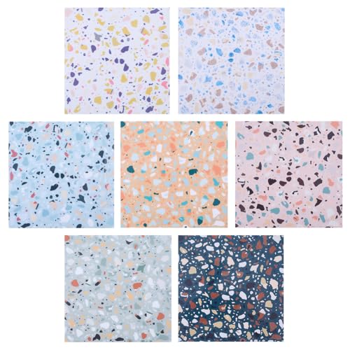 Mini stickers pour bricolage Terrazzo papier peint de maison poupée