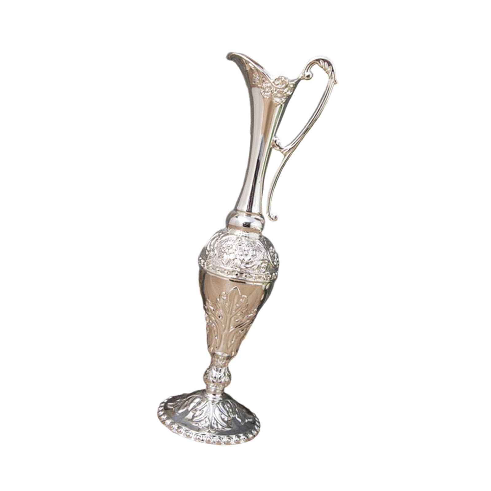 Elnwnnkc Minimalists Metal Vases European Vintage Embossed Flower Container for Florals Arrangements Centerpieces Decoration Thin Neck Metal Flower Vases