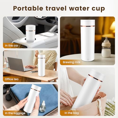 500ML Electric Kettle with Auto Shut-Off and Boil Dry Protection, 400W Portable Travel Tea Kettle for Milk Tea Coffee, 316 Stainless Steel Liner Hot Water Boiler - Image 6