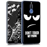 DIVERSIÓN: El diseño divertido de la funda tiene escrito "No toques mi móvil" y la cara de un emoticono enfadado. Será una advertencia divertida para que otros no cojan tu dispositivo.