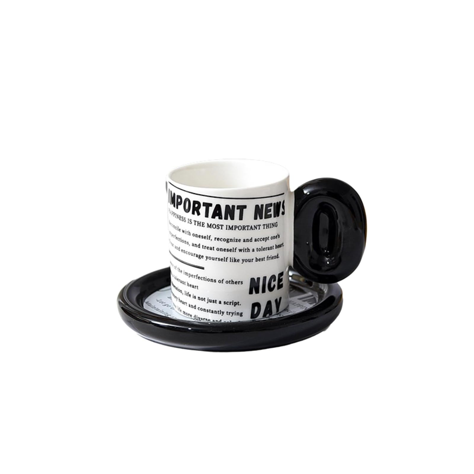 Taza de café creativa retro de 200 ml, taza de café creativa de cerámica para té de la tarde, taza de leche, color blanco, 200 ml