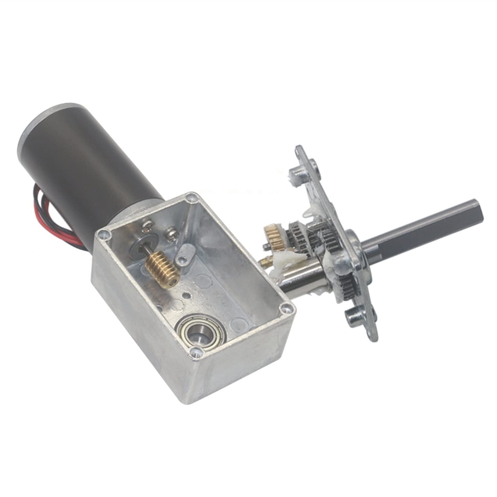 electronic starter 5840-31zy Hochleistungs-Schneckengetriebemotor, DC12V 24V, starker Drehmoment-Schneckengetriebe-Untersetzungsmotor, umgekehrter Typ-D-Vorhangmotor mit langer Welle, Mini-Präzision (