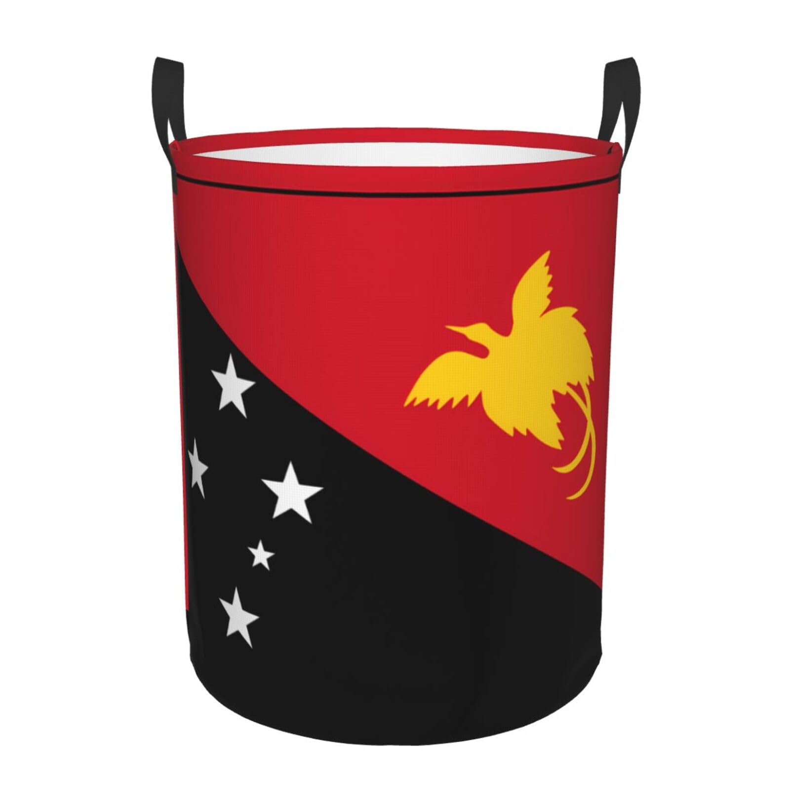M Collapsible Flag of Papua New Guinea Print Circular Hamper Round