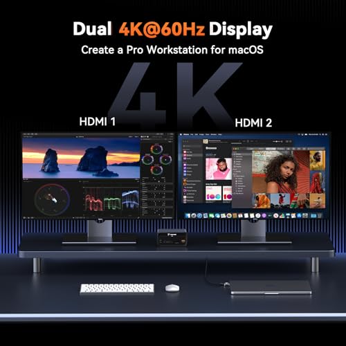 TobenONE MacBook Docking Station Dual 4K@60Hz, 16-in-2 USB C Docking Station with 2 HDMI Ports, 7 USB Ports, 100W GaN Power Supply & 20W Charging, 2.5Gbps Ethernet, for Home & Office by Tobenone - Image 2