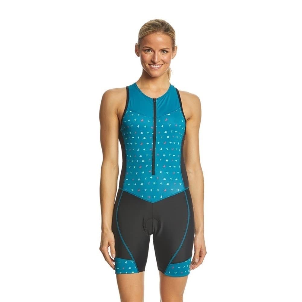 Traje de ciclismo Triatlon-triatlón con una sola pieza sin mangas con bolsillo de gel Pocket de la almohadilla de secado rápido de la bicicleta de secado rápido CYTSH (Color : 03, Size : Large)