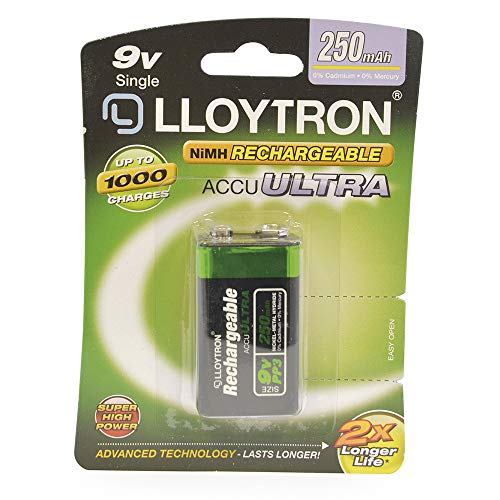 LLOYTRON NiMH Rechargeable Battery 9V 250mAh B018