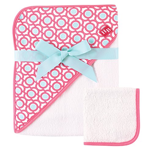 Image of Hudson Baby Unisex Baby Cotton Hooded Towel and Washcloth, Lattice, One Size