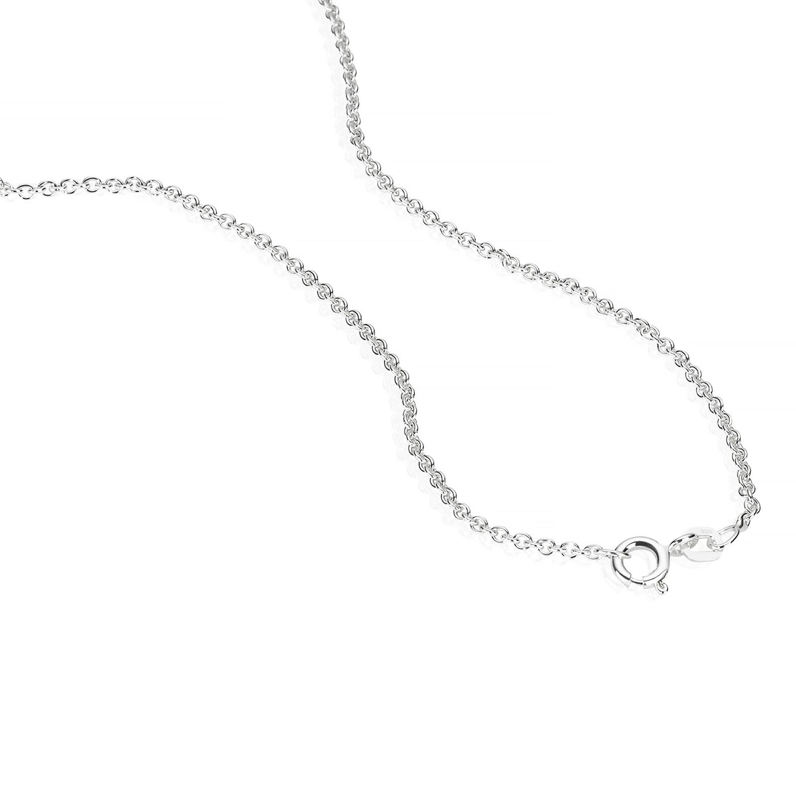 NKlaus Collana in vero argento 925 – Collana a maglia rotonda in argento Sterling massiccio – da donna e ragazza – in argento Sterling – collana con ancora – 1,1 mm di larghezza