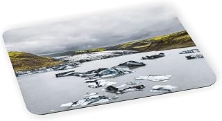 Featuring The Glacier Lagoon with Crystal Clear Water and Icebergs in Iceland - Ultra Thin Non-Slip Mouse Pad Mousepad for use with Laptops, Macbooks, Travel