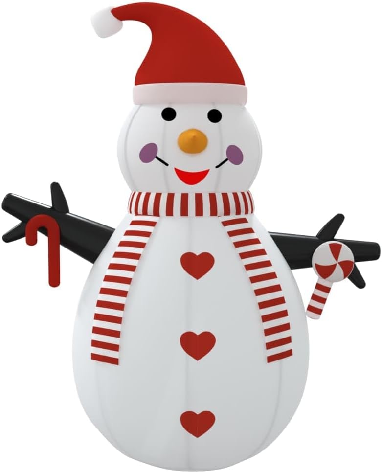 vidaXL vidaXL Inflatable Snowman, Xmas Decoration with LEDs, Christmas Lighting for Indoor and Outdoor, Holiday Party Ornament, Modern Style