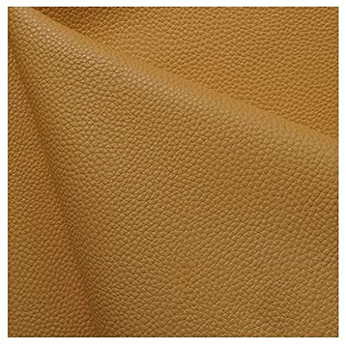 Tissu cuir écologique jaune premium pour tapisserie de canapé au mètre