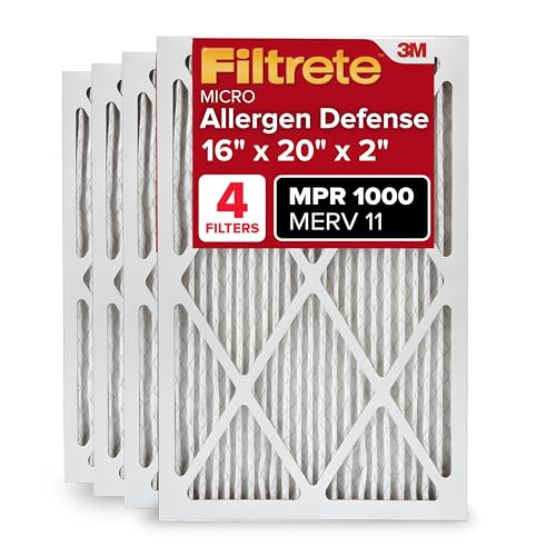 Filtrete 16 x 20 x 2, AC Ofenluftfilter, MPR 1000, Micro Allergen Defense, 4 Stück (genaue Maße 15, 8 x 19, 81 x 1, 81)