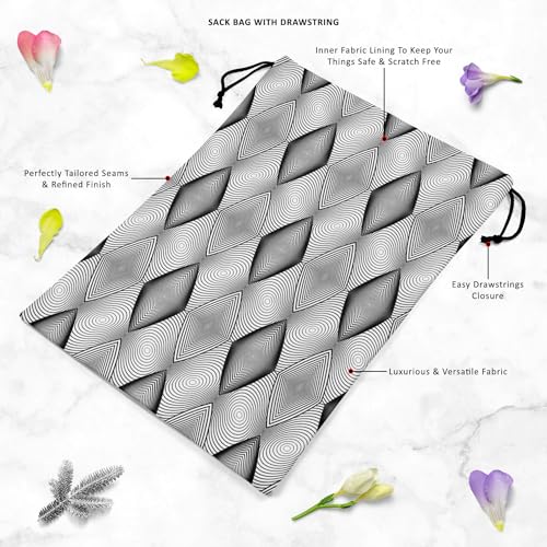 Image of ArtzFolio Monochrome Diamond D2 | Reusable Sack Bag | Bag for Gym, Storage, Vegetable & Travel