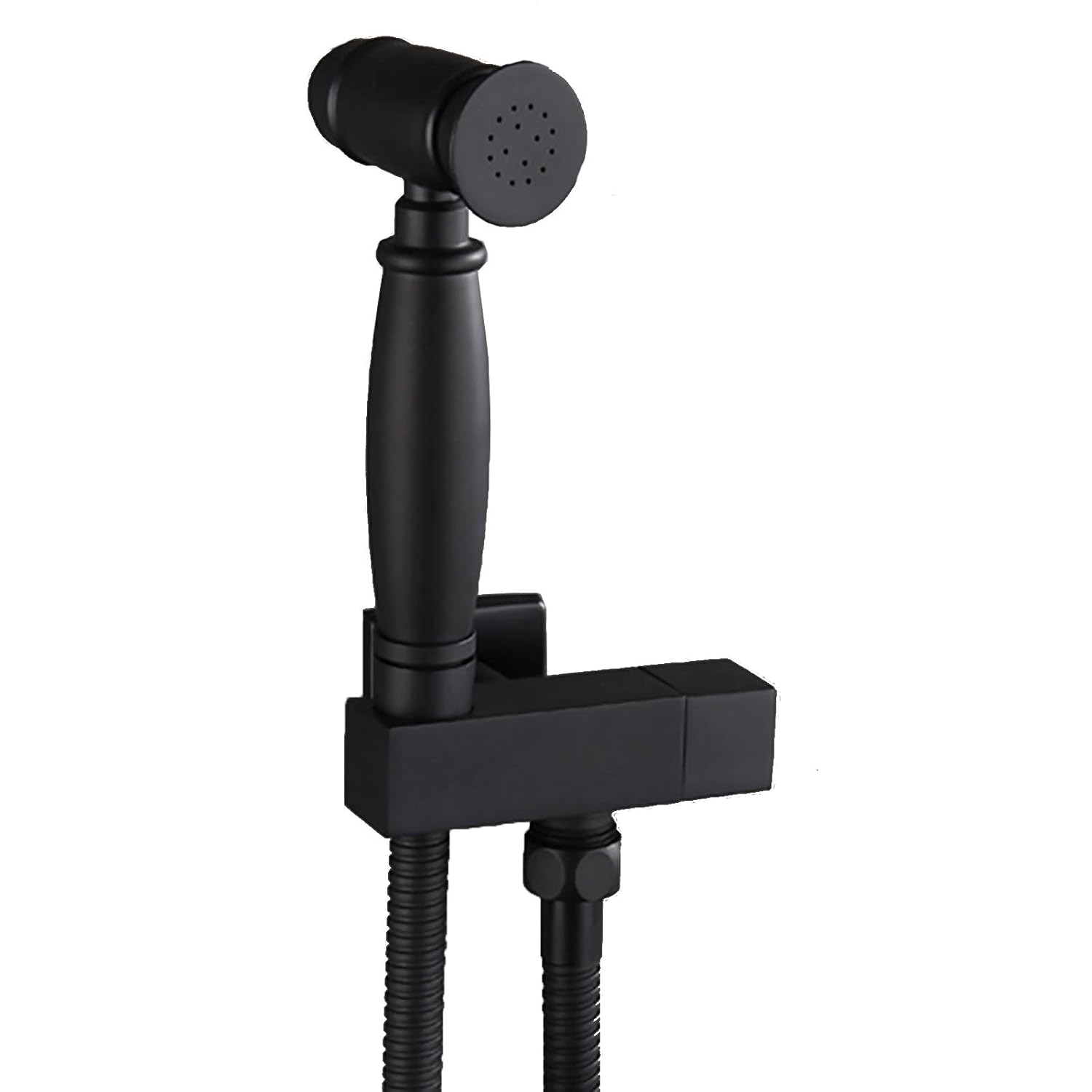 Black Handheld Bidet Sprayer for Toilet with Single Cold Water Bathroom Cloth Diaper Sprayer Set Wall Mounted Toilet