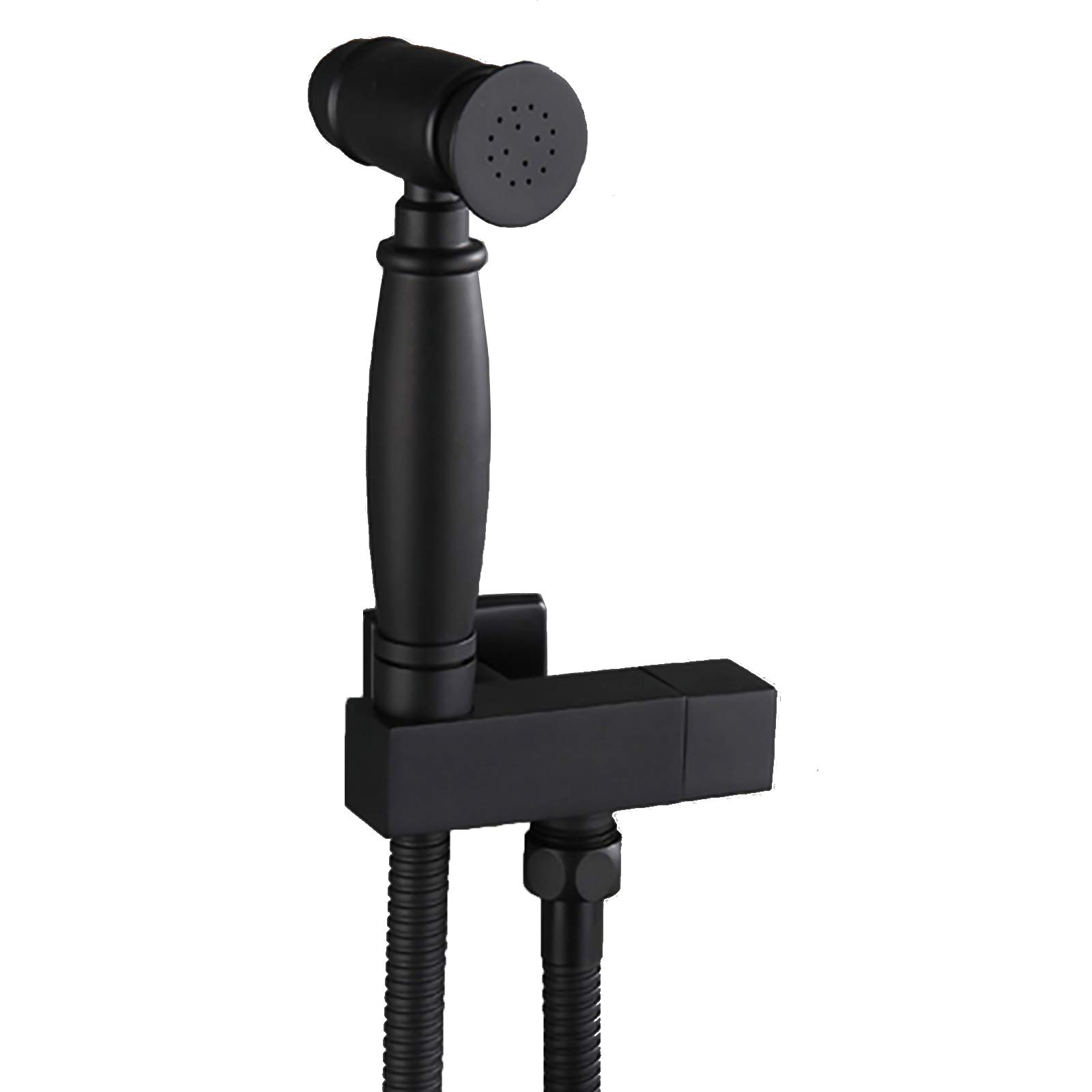 Black Handheld Bidet Sprayer for Toilet with Single Cold Water Bathroom Cloth Diaper Sprayer Set Wall Mounted Toilet