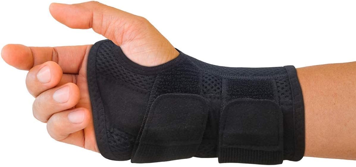 Carpal Tunnel Wrist Brace for Men and Women - Day and Night Therapy Support Splint for Relief of Relieve joint discomfort, Wrists, Arm, Thumb and Hand discomfort - Adjustable Straps (Right Hand)
