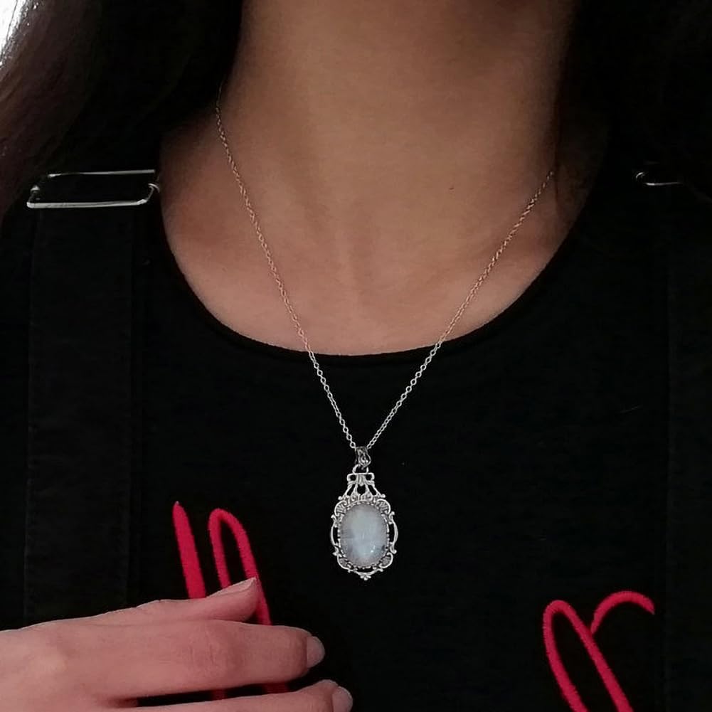 Vintage Moonstone Necklace for Women - Moonstone Pendant & Gemstone Necklace Gift for Her - Image 4