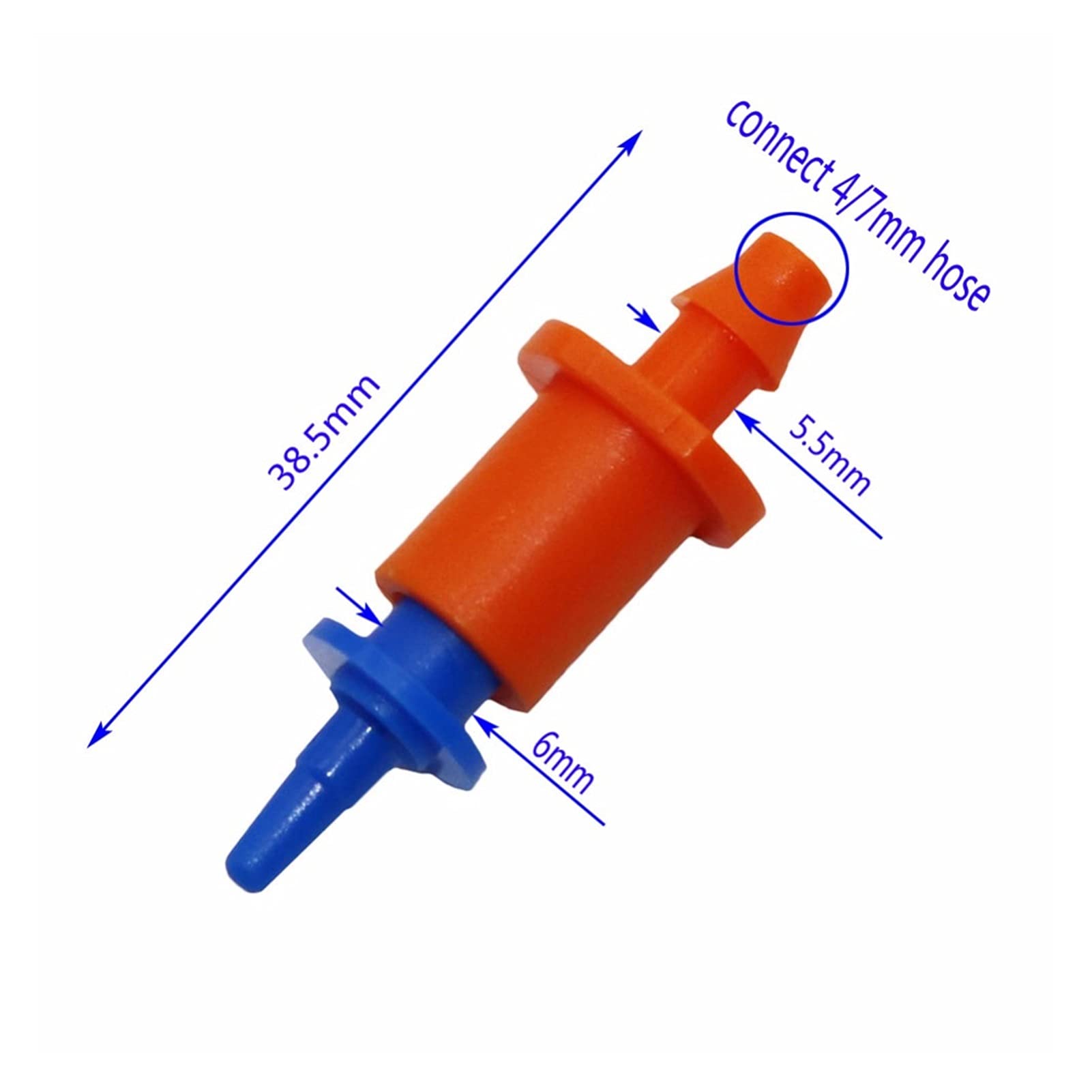 Gocciolatore for irrigazione da Giardinaggio, 100 Pezzi, ugello di rifrazione Automatico a 360 Gradi, irrigatore in plastica, può Essere collegato a Un Tubo da 4/7 mm