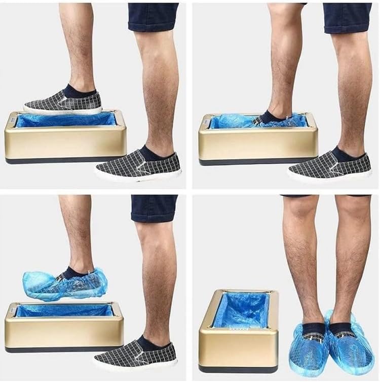 Automatic Shoe Covers Dispenser, Shoe Cover Indoors Machine, Shoe Booties Disposable 100pcs Disposable Plastic Shoe Covers Bags Shoe Covers Machine for Indoors Home Supermarket (Blue)