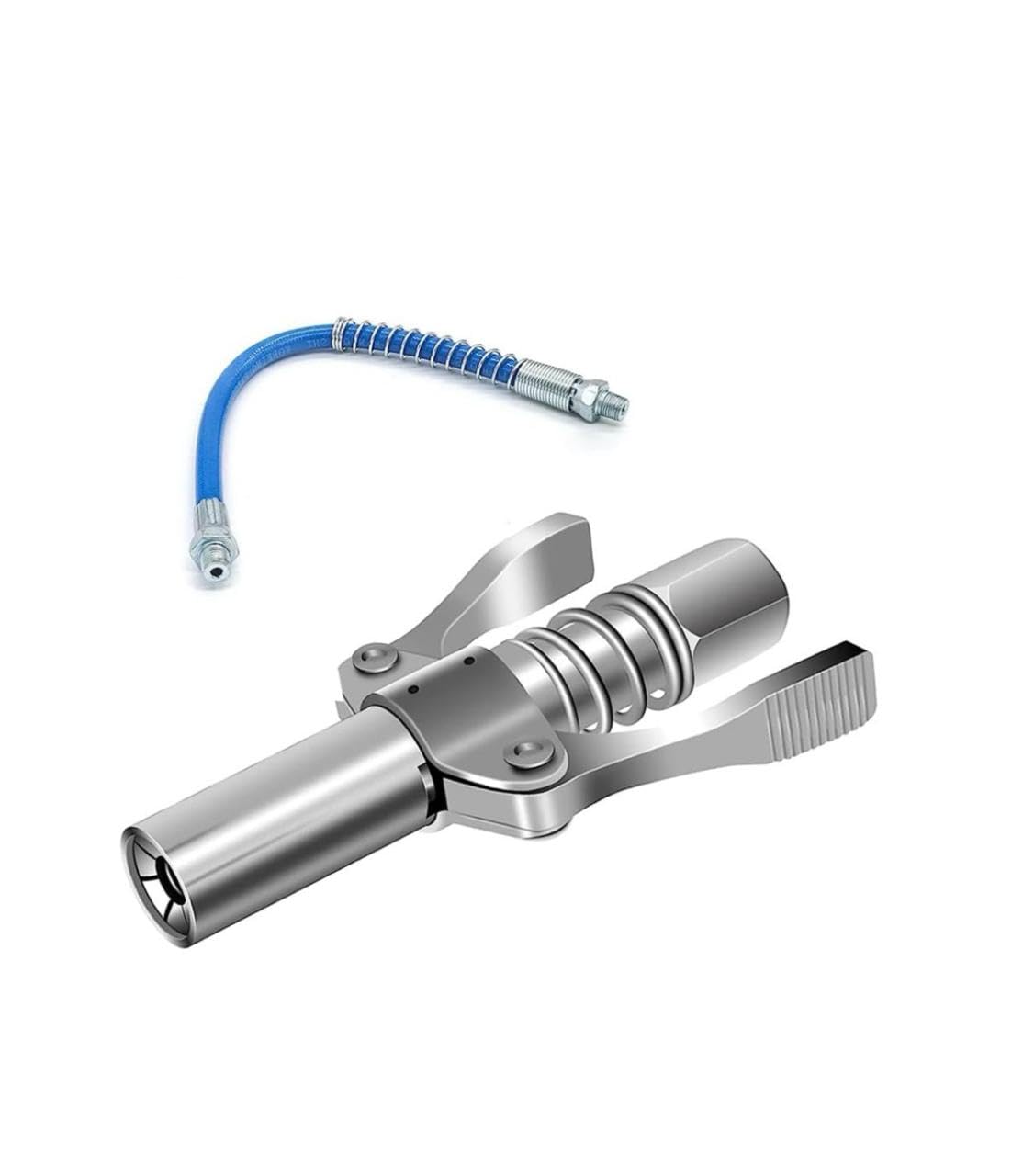KAST Grease Gun Coupler Lock Nozzle With Flex Hose High Pressure Dual Handle For Manual Pneumatic Electric Grease Gun Coupler Quick Release Grease Nozzle (Pack of 1) (B0D9YZ9369) Amazon Price History, Amazon Price Tracker