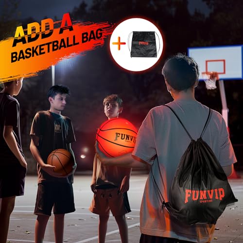image for Funvip Basketball,Rechargeable LED Light Up Basketball,Easter Gift Ide