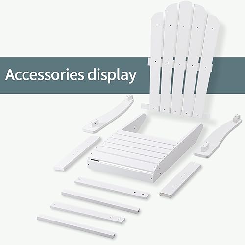Miniatura 7 de Adirondack - Sillas resistentes a la intemperie, silla de hoguera para patio, sillas de exterior resistentes, sillas de césped, fácil montaje, 350