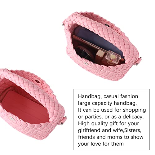 Image of Woven Crossbody Bag Small Tote Cute Purse for Women,Top Handle Handbag Pu Leather Shoulderbag with Detachable Strap