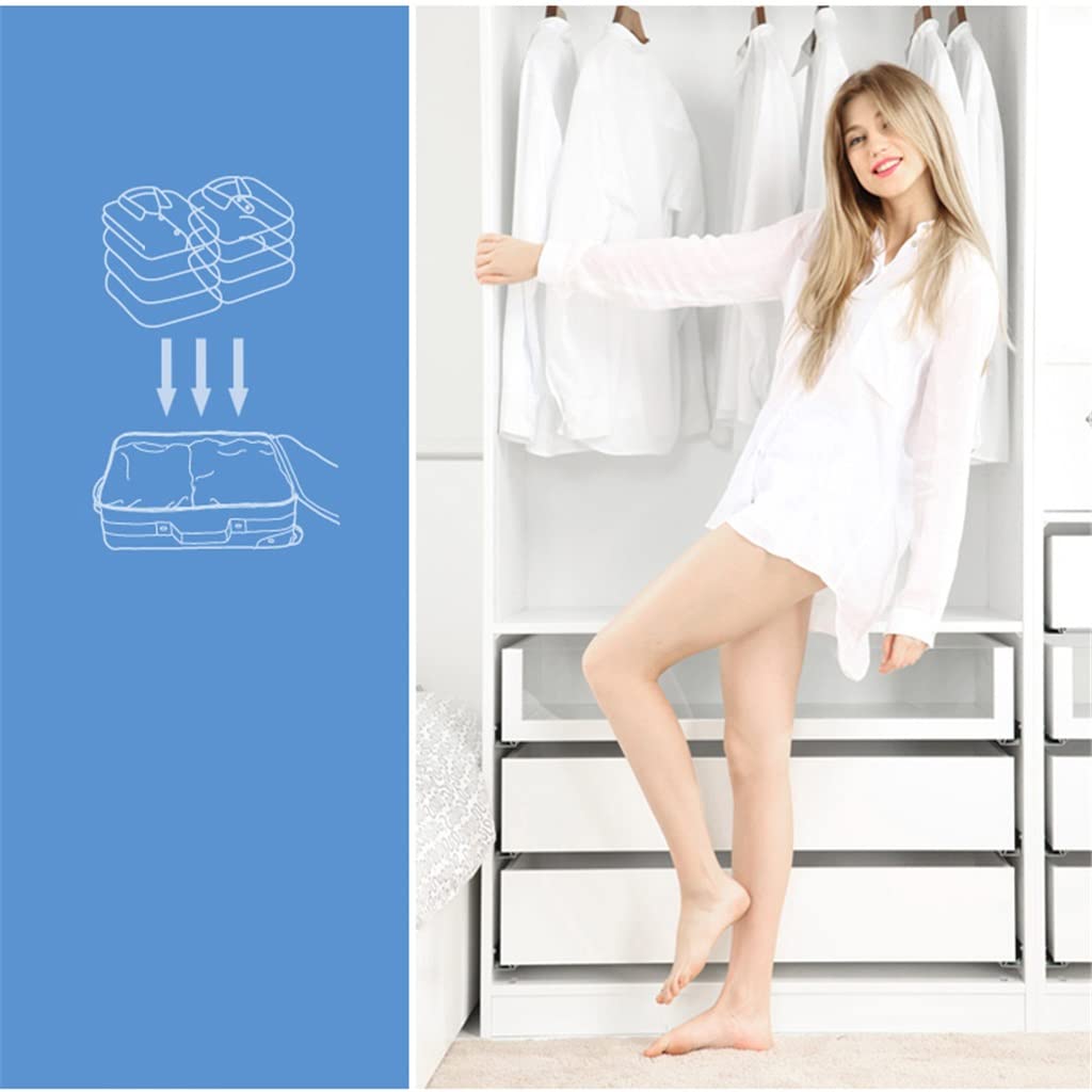 Sac de Rangement sous Vide Sac compressé sous Vide avec Pompe à Main Couverture Vêtements Sac de Rangement réutilisable pour Couette 11 pièces/Ensemble Organisateur de Maison (Style Blanc)