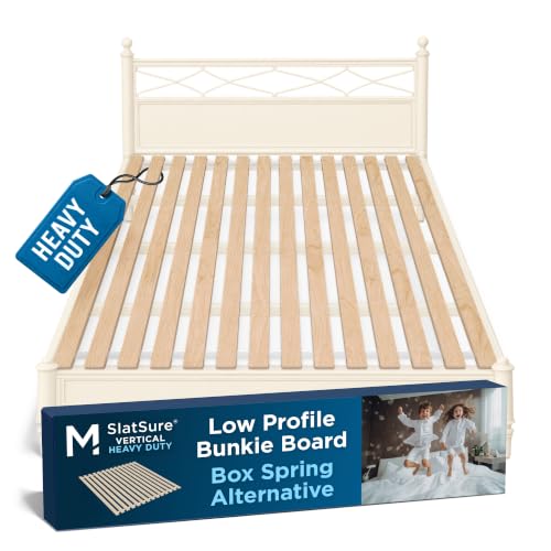 Meliusly SlatSure King Size Bunkie Board – Heavy Duty Vertical Bed Slats & Foldable Wooden Support Board for Sagging Mattress or Platform Bed Frame, Box Spring Alternative and Replacement