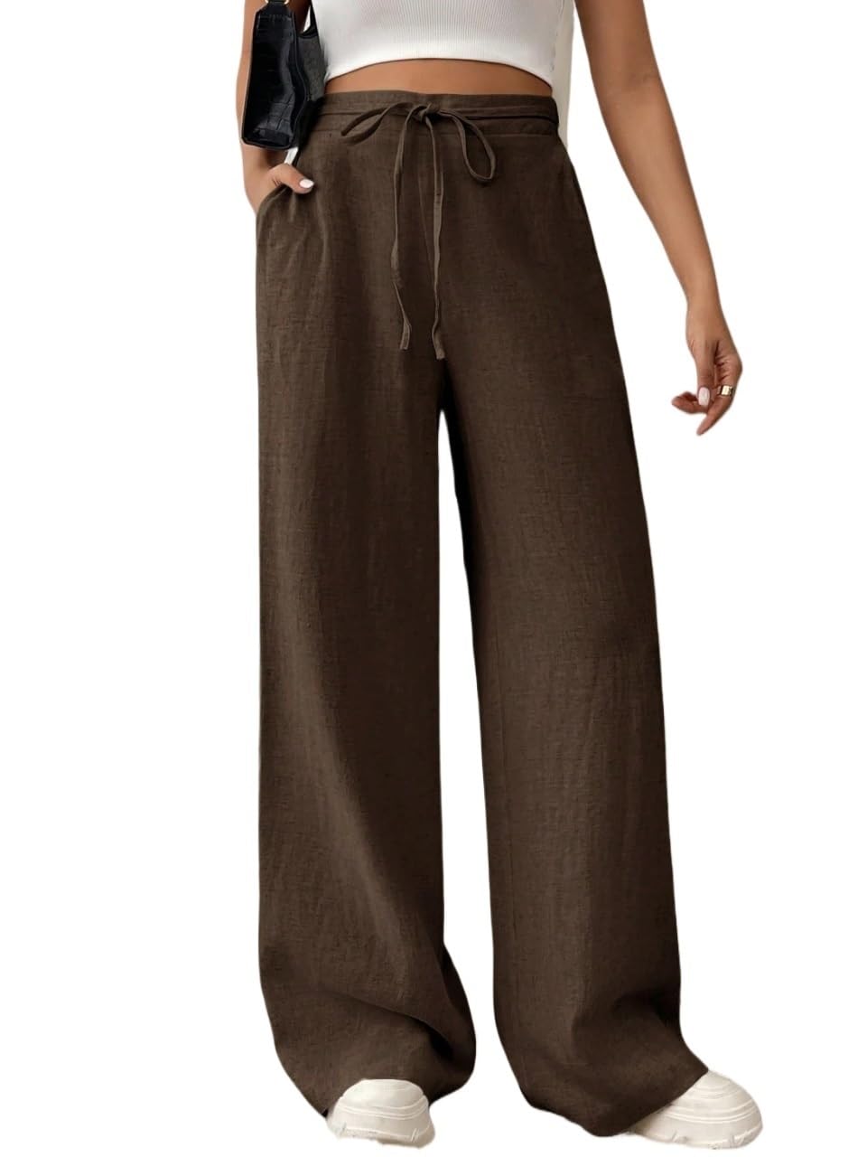 Womens Fall Solid Color Casual Pants Trousers
