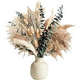 LIUYIDM 100 Stück Pampasgras Deko Trockenblumenstrauß Pampasgras Groß Trockenblumen Deko Pampas Gras Naturmaterialien Trockenblumen Strauß Trocken Blumen für Wohnzimmer Schlafzimmer Boho-Partys