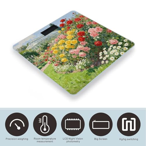 Báscula digital de baño Roses and Daisies con pantalla LCD miniatura 3