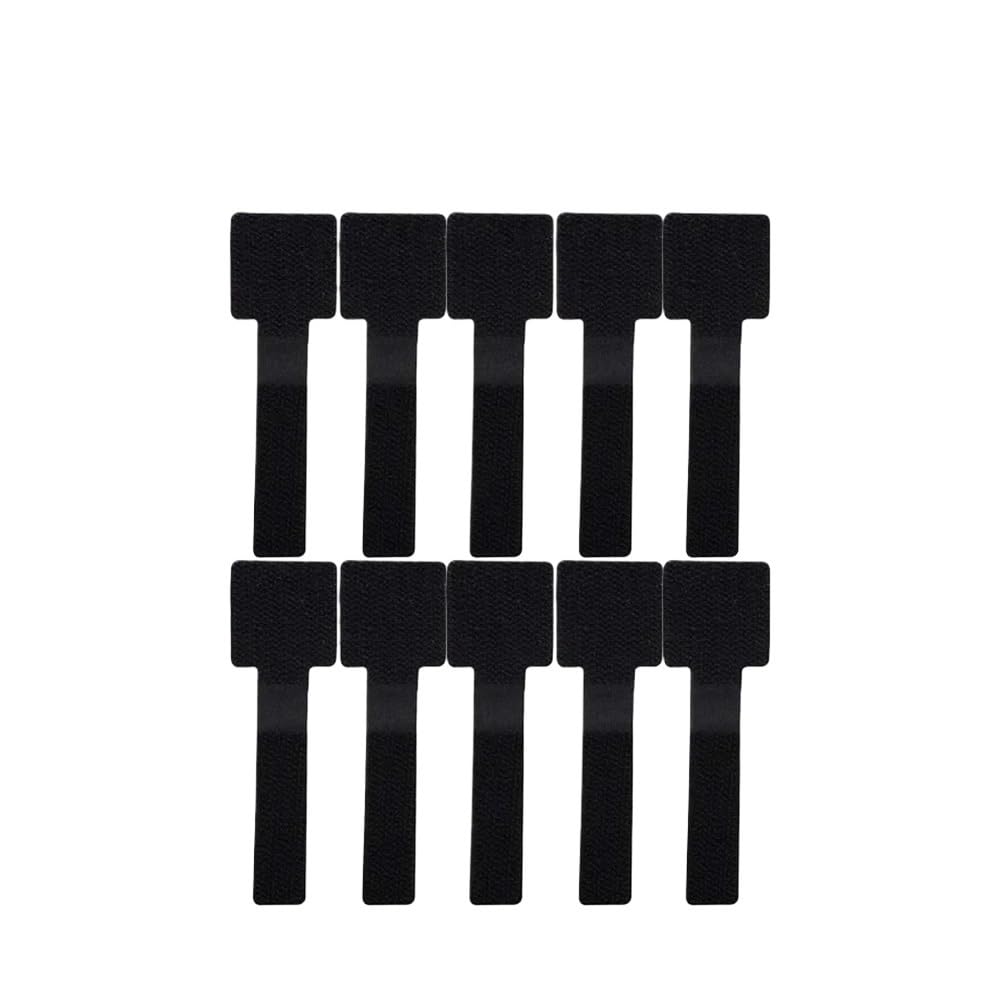 Reusable Cable Ties Velcro Ties Self-Adhesive Power Cord Cable Holder Adjustable Cord Storage Desktop Organiser Manager(Black-10PCS)