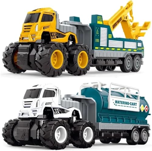 Image of Rescue & Water Truck 1:43 Metal Toys Alloy Diecast Truck Set Toy, Diecast Miniature Car Model Best Birthday Gift for Kids[Multicolor = Pack of 2 Truck]