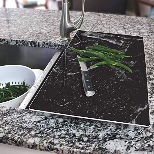 Tabla de Cortar Rectangular de Vidrio Templado 5 mm Counterart Negro 20.5" x 11.75" x 1.75" miniatura 2