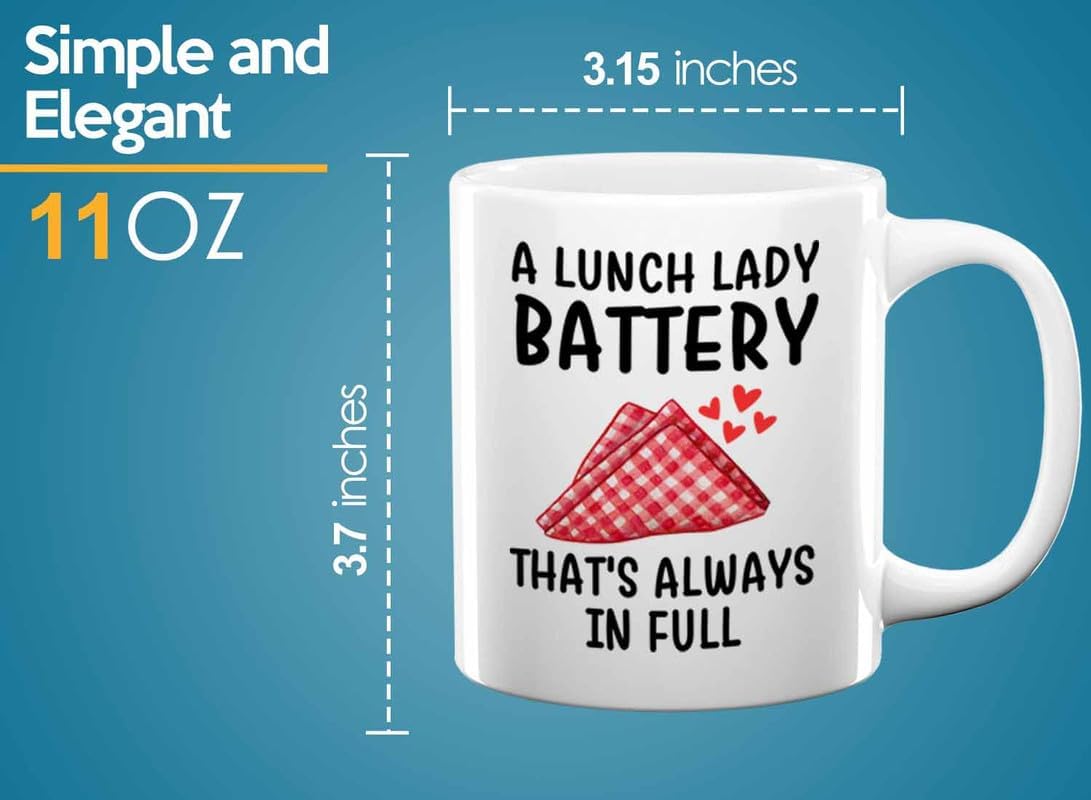 Lunch Lady Coffee Mug 11oz White - Lunch Lady Battery - Cafetaria Lunch lady High school serving food student image 5