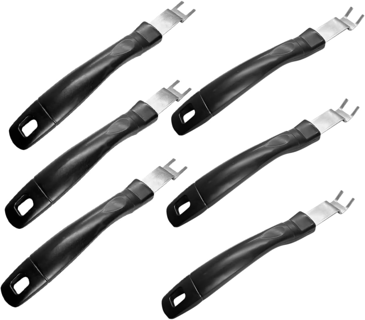 6pcs Stainless Steel BBQ Crowbar Grate Lifter Tools Heat-Resistant Grill Plate Gripper Easy to Clean Utensils for Outdoor Cooking