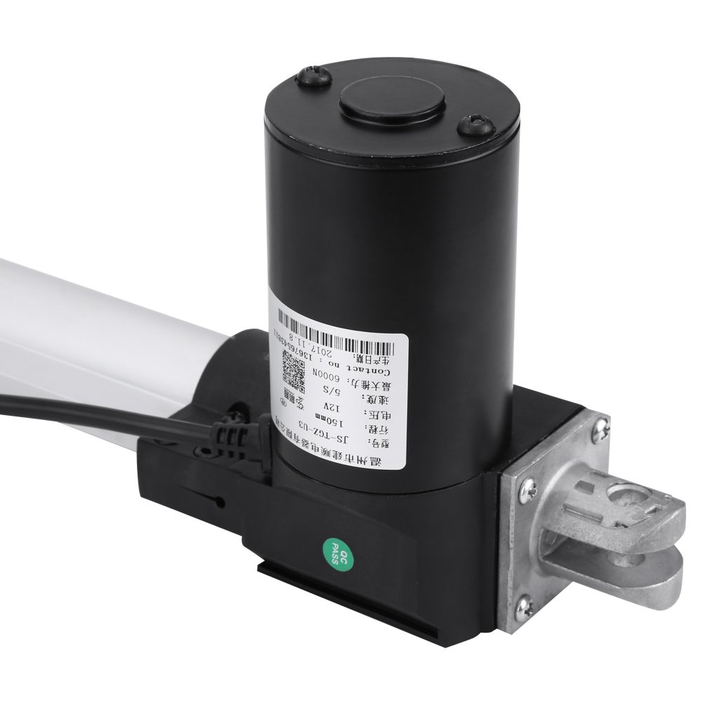 12V Actuador lineal Dominio pesado DC 6000N/4000N 150 mm Motor de accidente cerebrovascular de 6 pulgadas, de elevación industrial eléctrica, varillas de empuje de