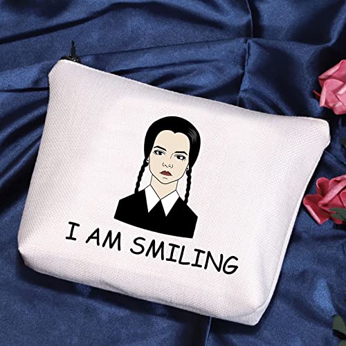 Pofull Tv Shows Inspired Gift Addams Fan Gift I Am Smiling Cosmetic Bag Morticia Fans Gift (I Am Smil Bag) #TOP2
