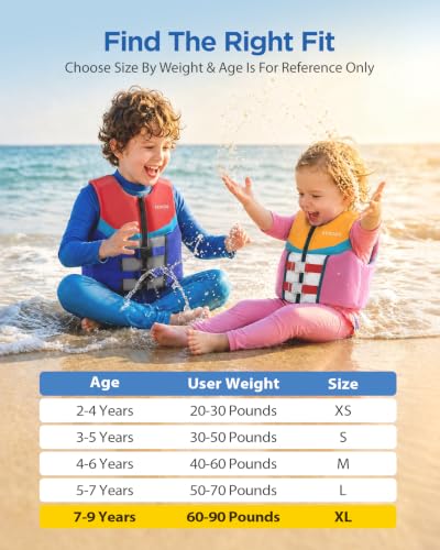 AEOCOO Toddler Swim Vest for 70-90 Pounds, Kids Pool Floaties Vest 7-9 Year Old, Puddle Swim Jumper Buoyancy Jacket, Boys, Girls, Niños, Colorful Summer - image 3