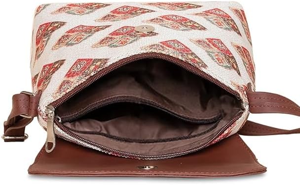 Vegan Leather Flap Sling Bag for Women – Stylish Crossbody Handbag with Adjustable Strap & Zipper Pockets, Compact Purse for Travel & Everyday Use
