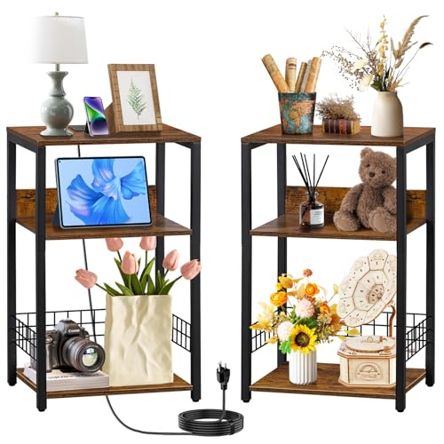 La mejor comparación de Buros Baratos más recomendados. 44 FURRIFIC Juego de 2 Buros para Recámara con Estación De Carga, Mesa de Noche para Recámara con 2 Salidas y 2 USB, Mesita De Noche, Muebles para Recamara, Mueble para Sala y...