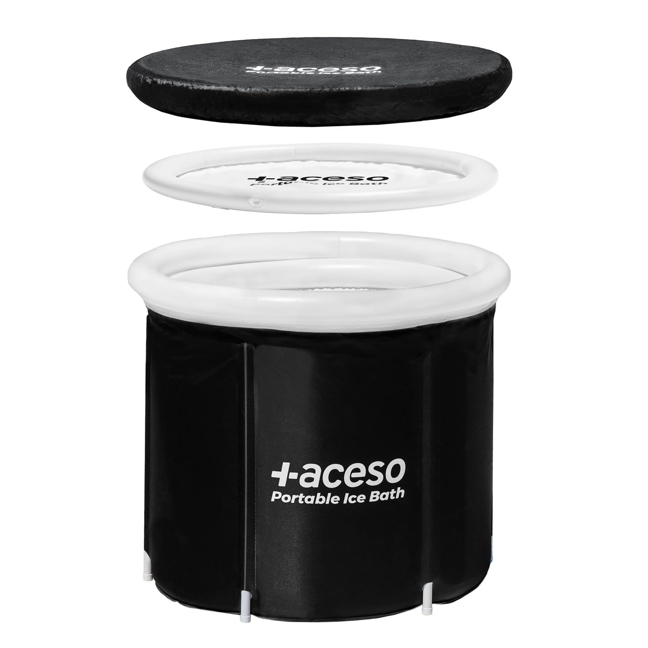 FORZA Vasca Ghiaccio Portatile per Atleti | Ideale per Il Recupero E Prestazione | con Coperchio E Copertura | Immersione Terapia Acqua Fredda [capacità 370L]