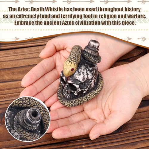 Aztec Death Whistle, 125 Decibels + Loudest Mexican Death Whistle with Drawstring Pouch Snake Winding Design Authentic Human Sounding Screams Skull for Collectible Halloween Gag Gift - Image 8
