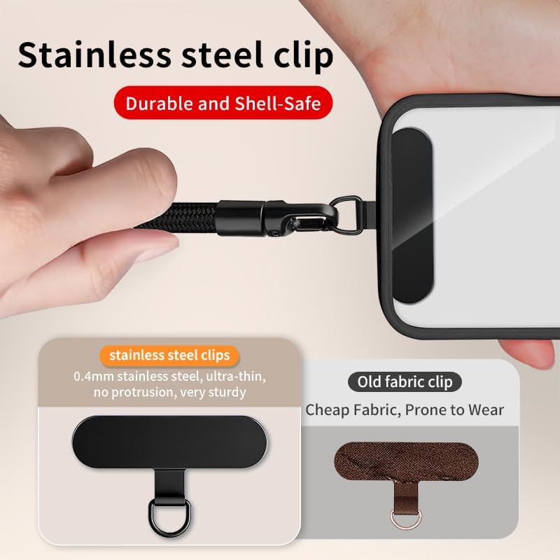 Mobile Phone Lanyard with 2 pcs Phone Tabs, Camera Strap for Women and Men, Comfortable Durable, Anti-loss Outdoor & Travel Phone Lanyard for iPhone & Android - Image 4