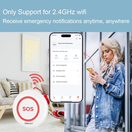 SINGCALL Alarme de botão de emergência SOS inteligente tuya wifi para cuidador deficiente pager Syst