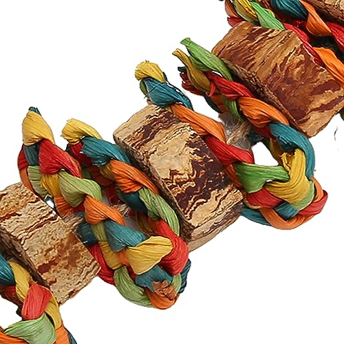 Mbeysaq Brinquedo de mastigar nozes de madeira papagaio para araras e pássaros grandes - Brinquedo s